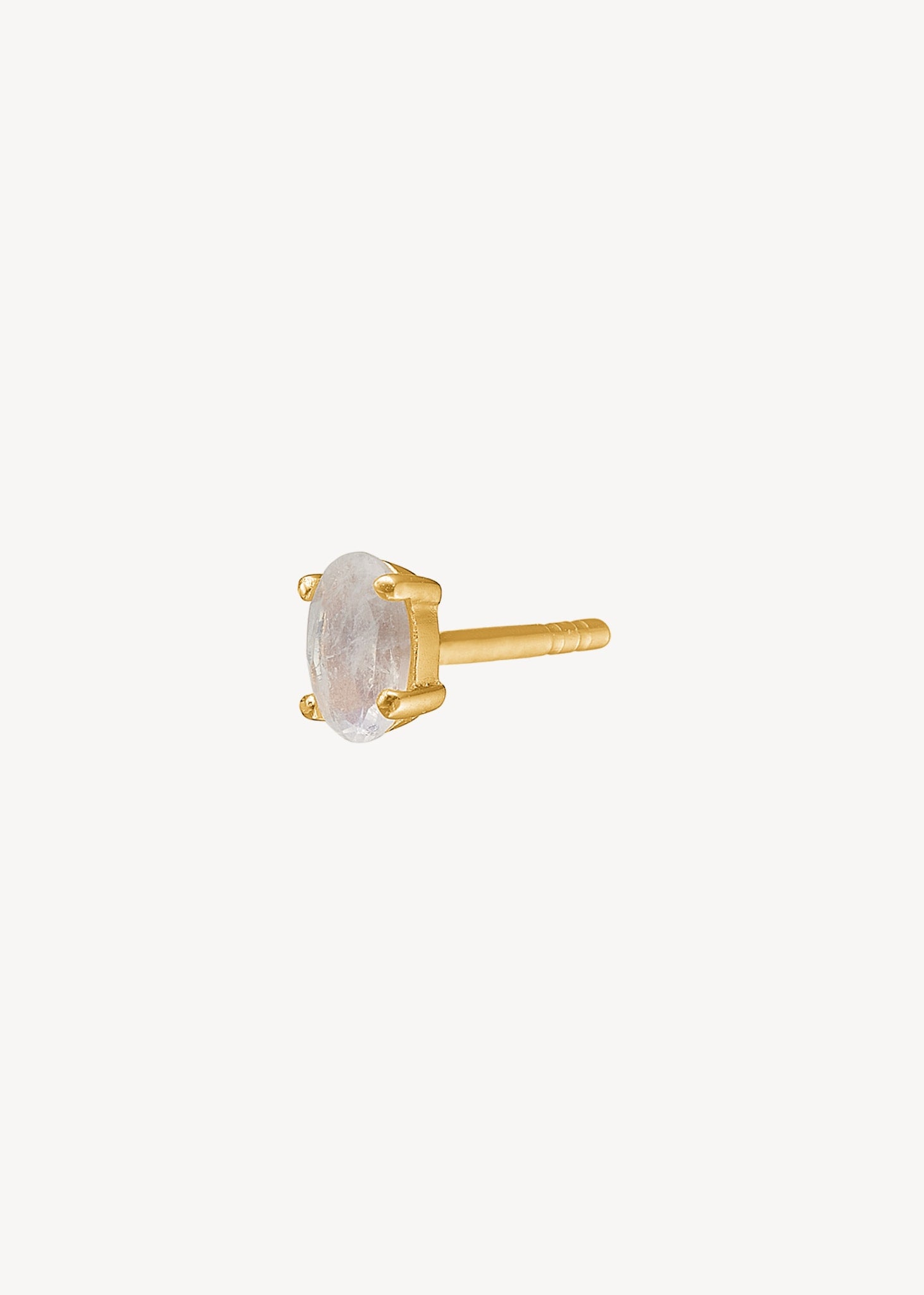 Esther ear stud with Rainbow Moonstone - gold plated