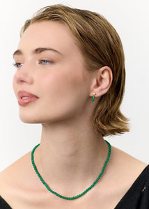 Lula ear studs with Pearl and Green Agate - gold plated