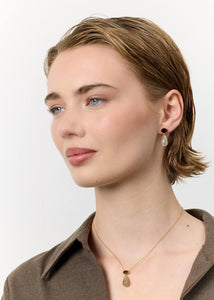 Polly necklace with Smokey Quartz and Golden Rutile Quartz - gold plated