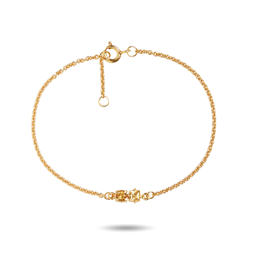 GOLD PLATED BRACELET WITH CITRINE