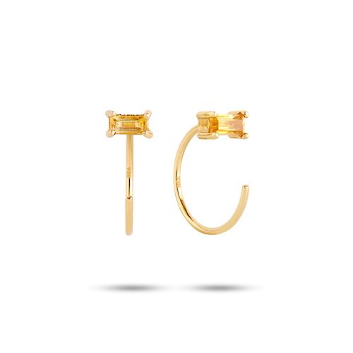 Gold plated earrings with Citrine