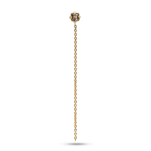 Gold plated ear stud with smokey Quartz
