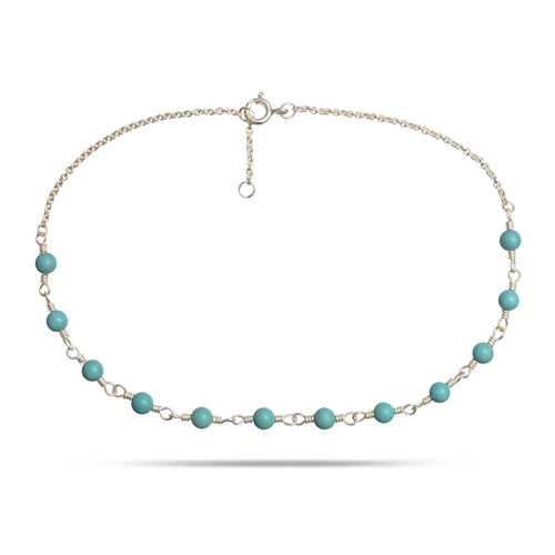 Silver ankle chain with Turquoise