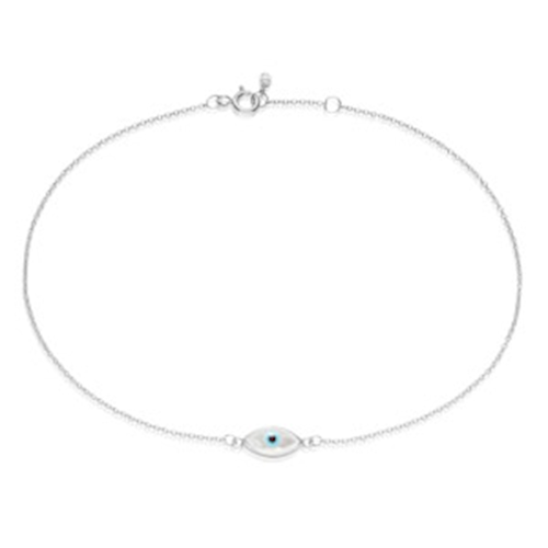 Silver ankle chain with Evil Eye