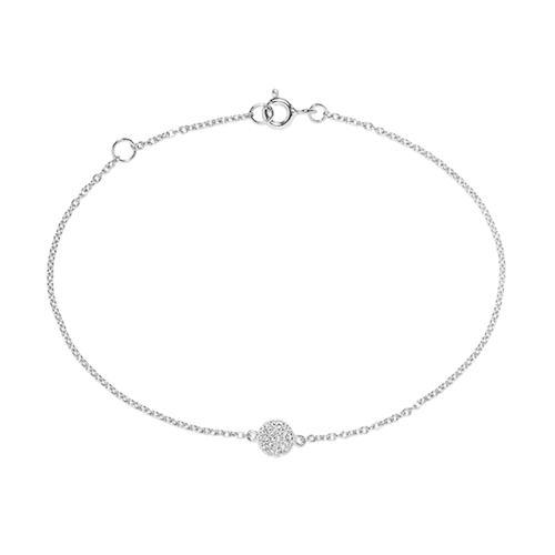 Silver bracelet with white Topaz