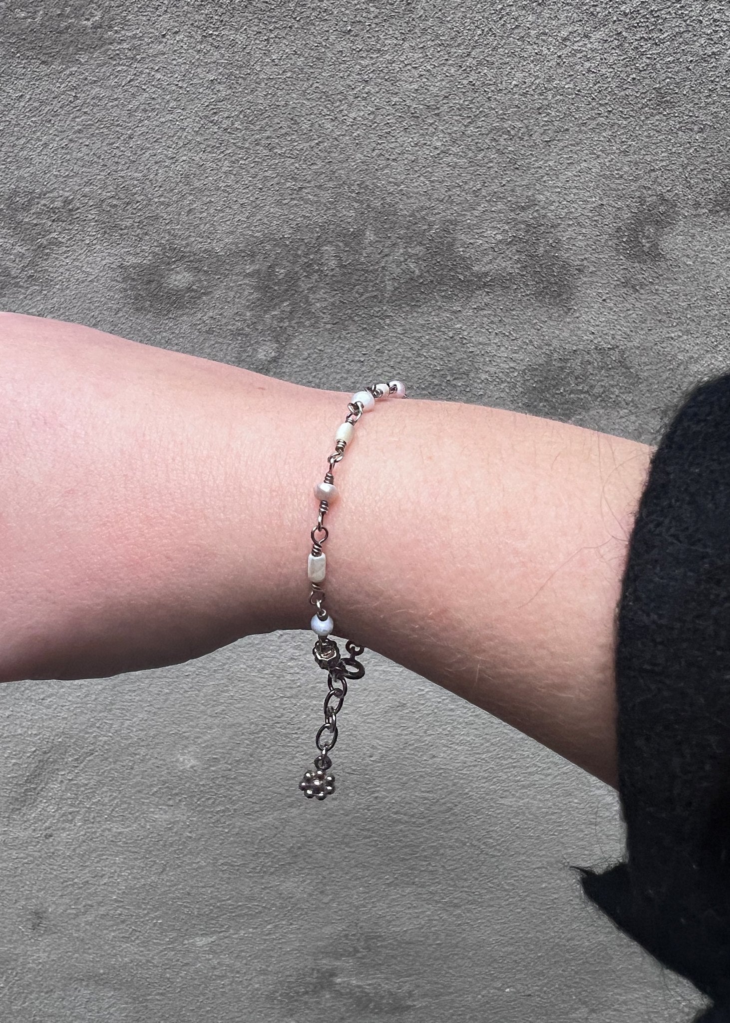 Amina bracelet with Pearl - silver