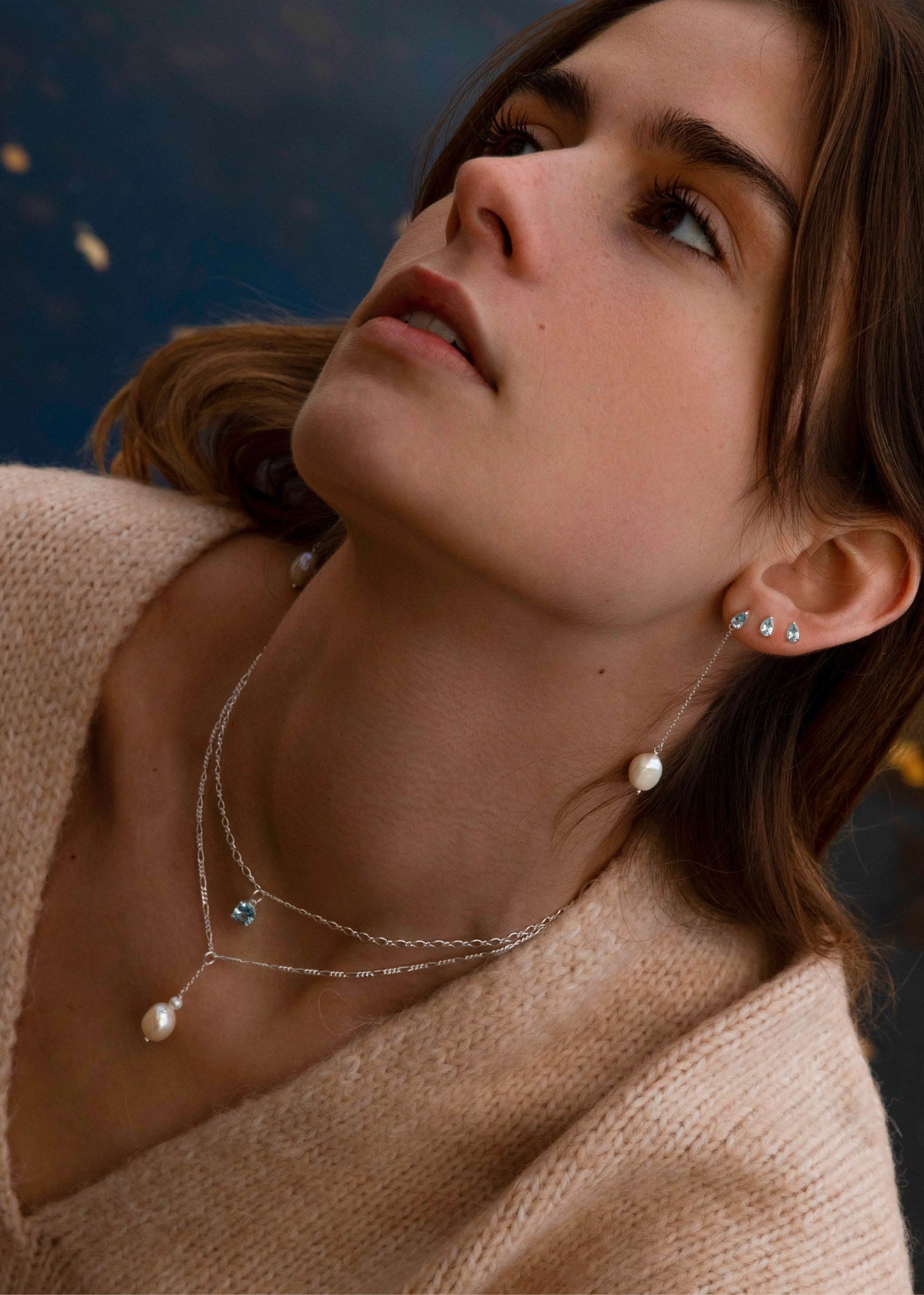 Wave necklace 38+2 cm - silver