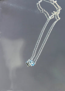 Valentine necklace with Blue Topaz - silver