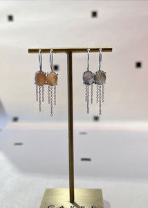 Karmen earrings with Sand Moonstone - silver