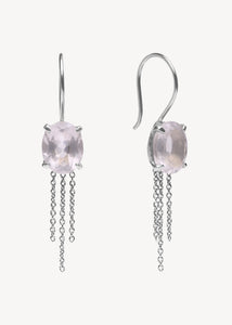 Karmen earrings with Rose Quartz - silver