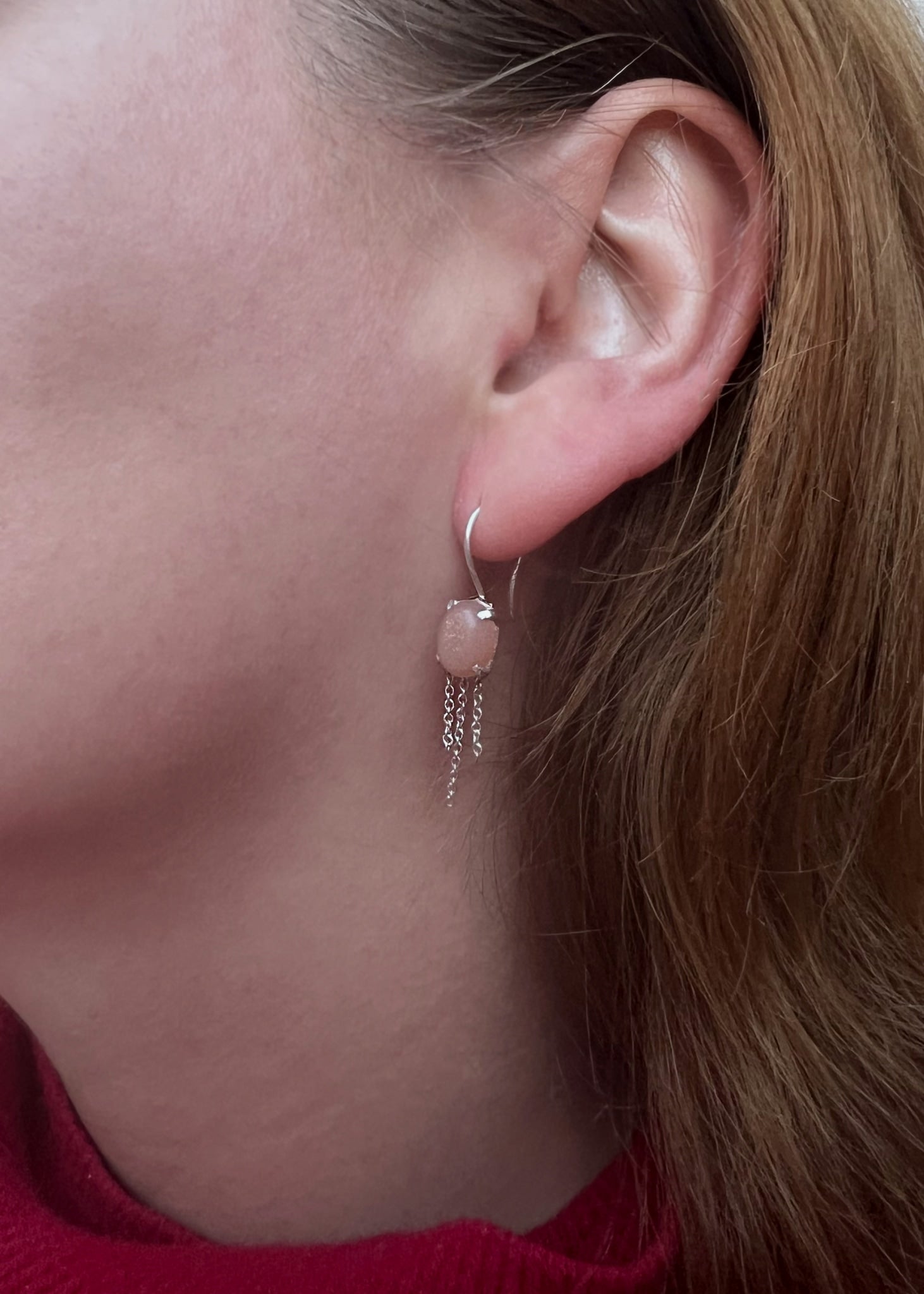 Karmen earrings with Sand Moonstone - silver