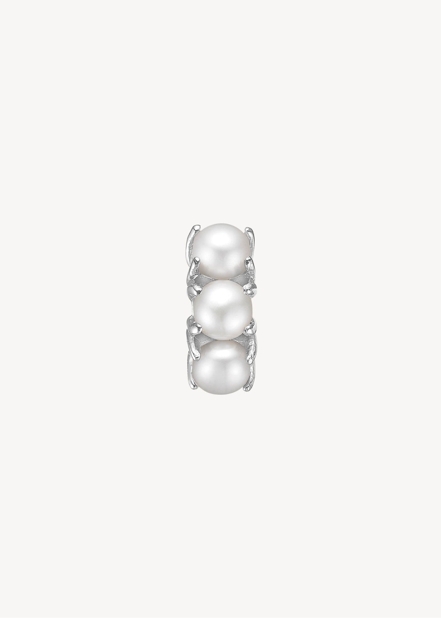GEM hoop with Pearl 1cm - silver