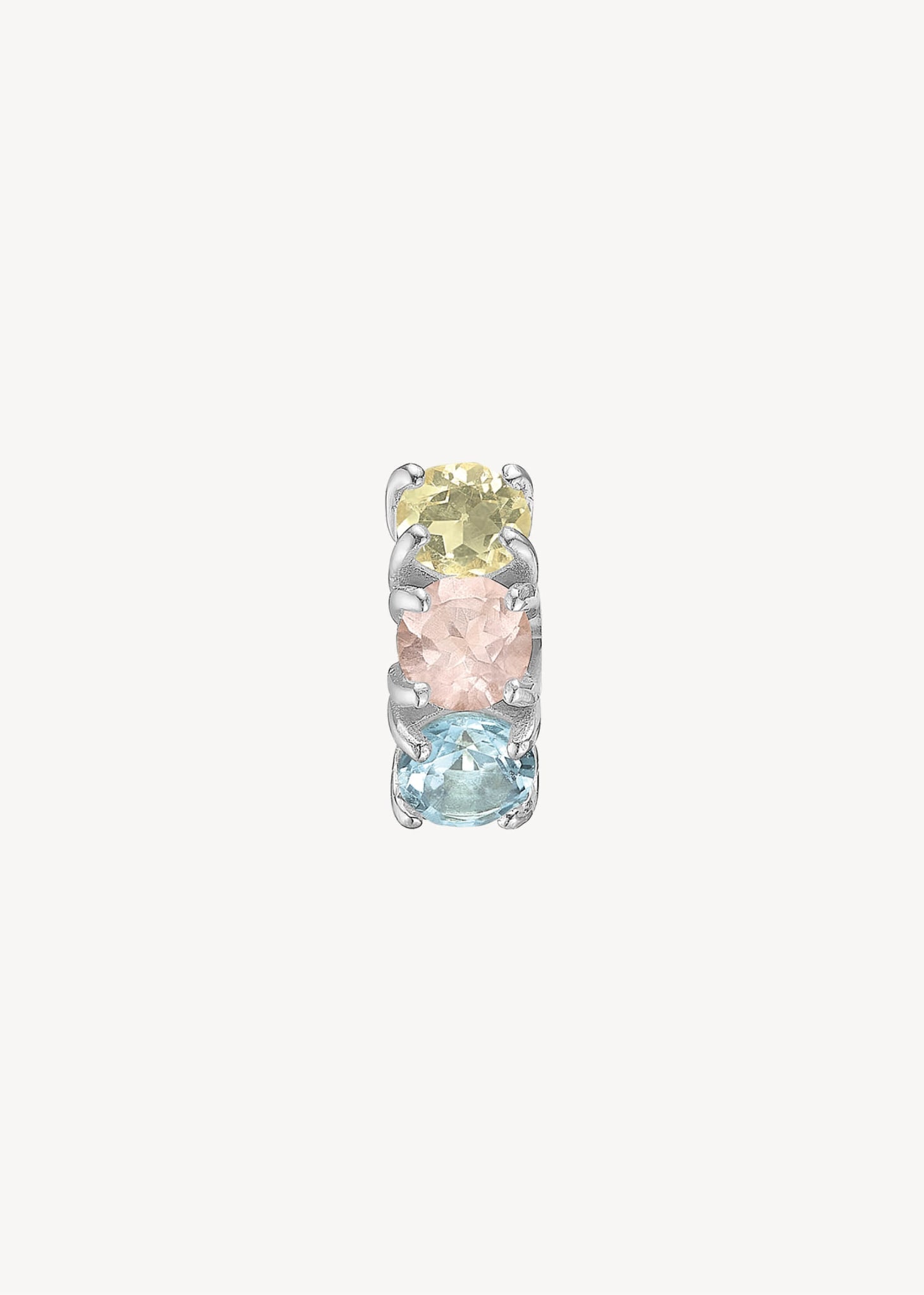 GEM hoop with gemstones 1cm - silver
