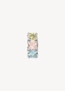 GEM hoop with gemstones 1cm - silver