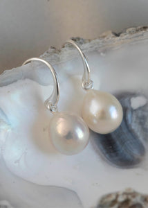 Rococo earrings with Baroque Pearl - silver