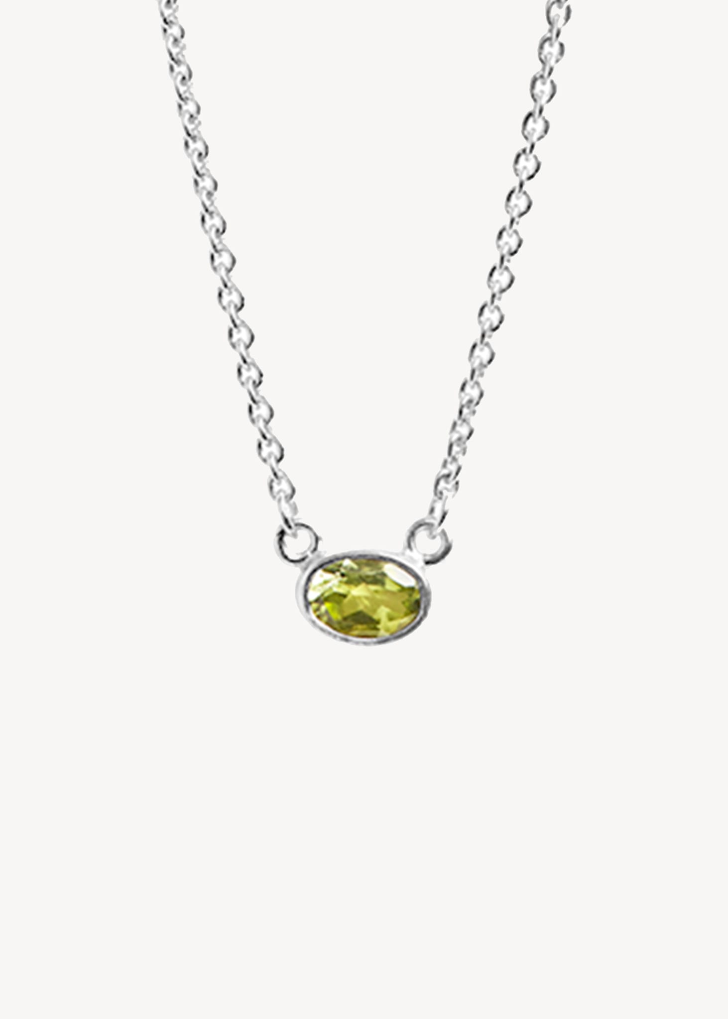 Matilda necklace with Peridot - silver