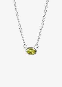 Matilda necklace with Peridot - silver