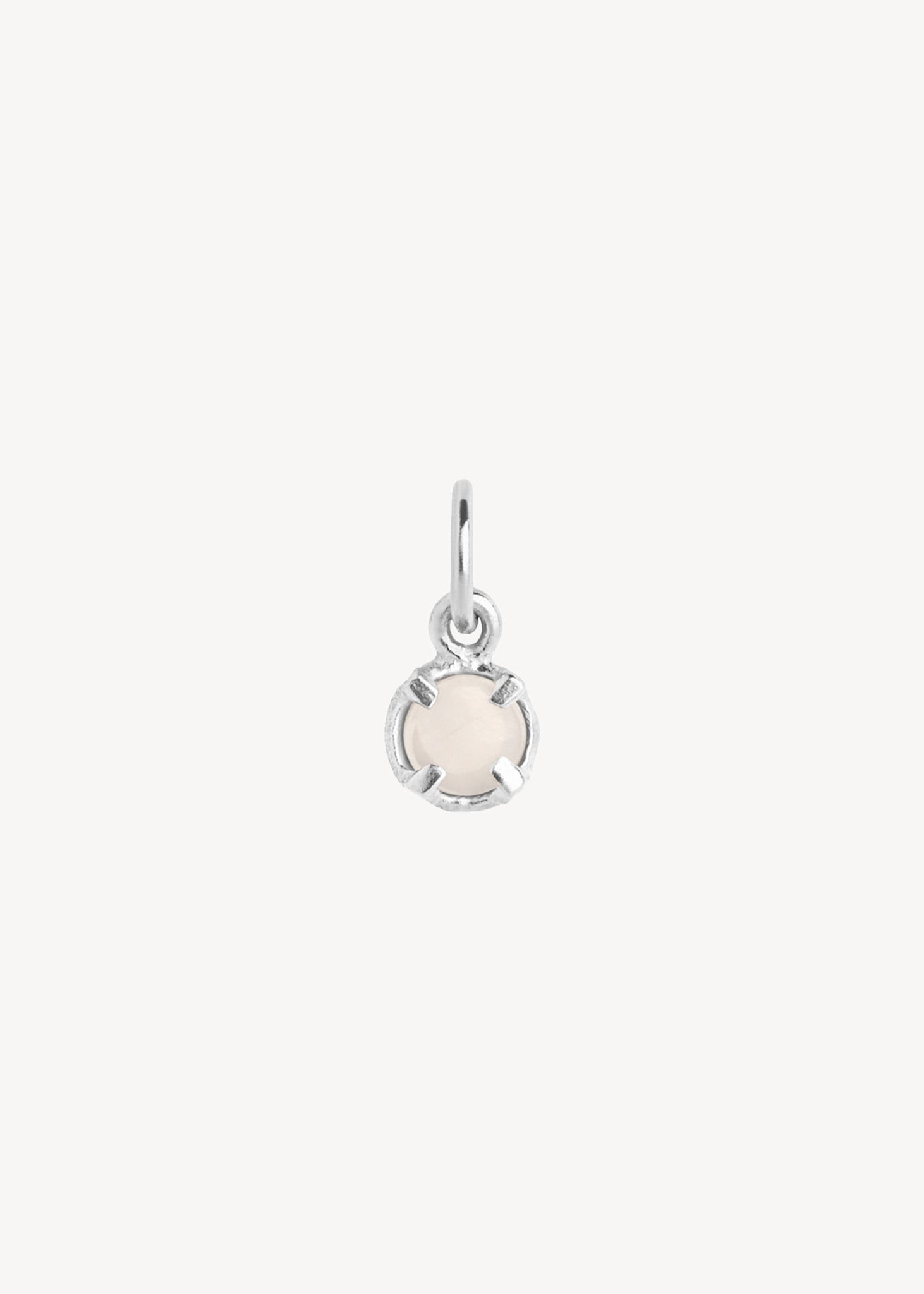 Cute pendant for necklaces and bracelets with October's birthstone, White Opal gemstone in Scandinavian Copenhagen style 