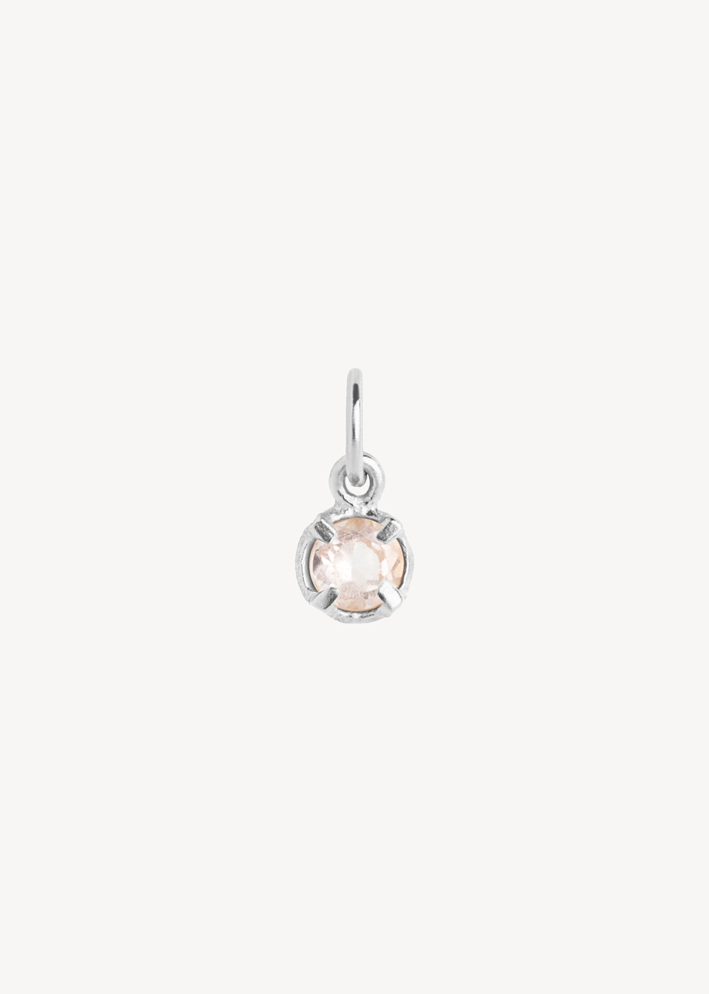 Cute pendant for necklaces and bracelets with a pink rose quartz gemstone in silver in scandinavian style