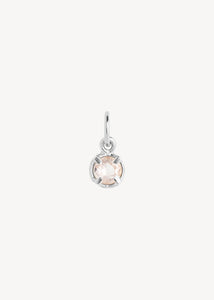 Cute pendant for necklaces and bracelets with a pink rose quartz gemstone in silver in scandinavian style