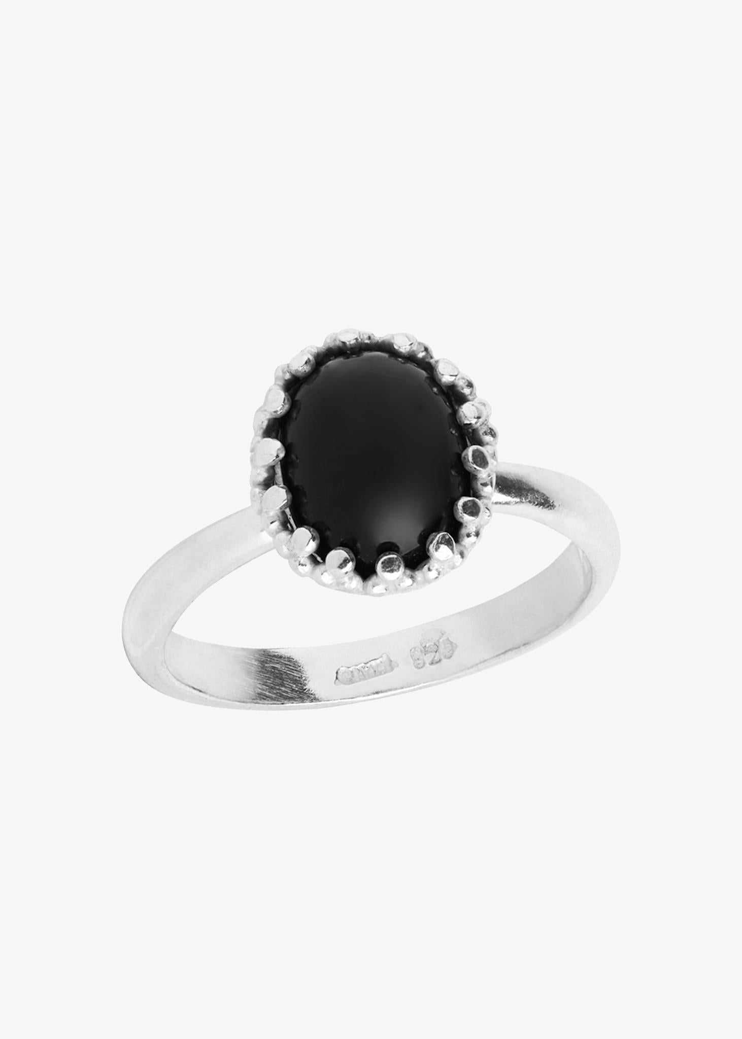 Lana ring with Black Agate - silver