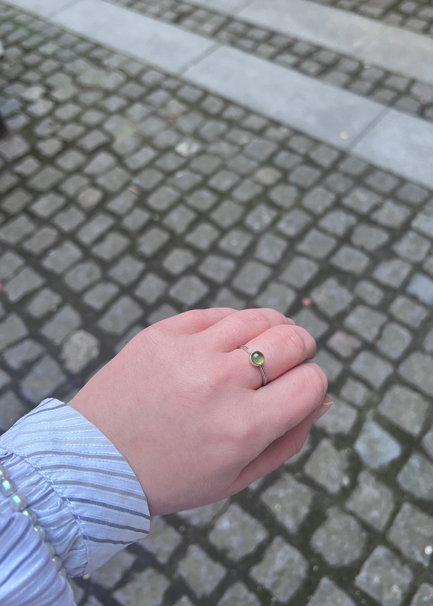 Archive ring with Peridot - silver