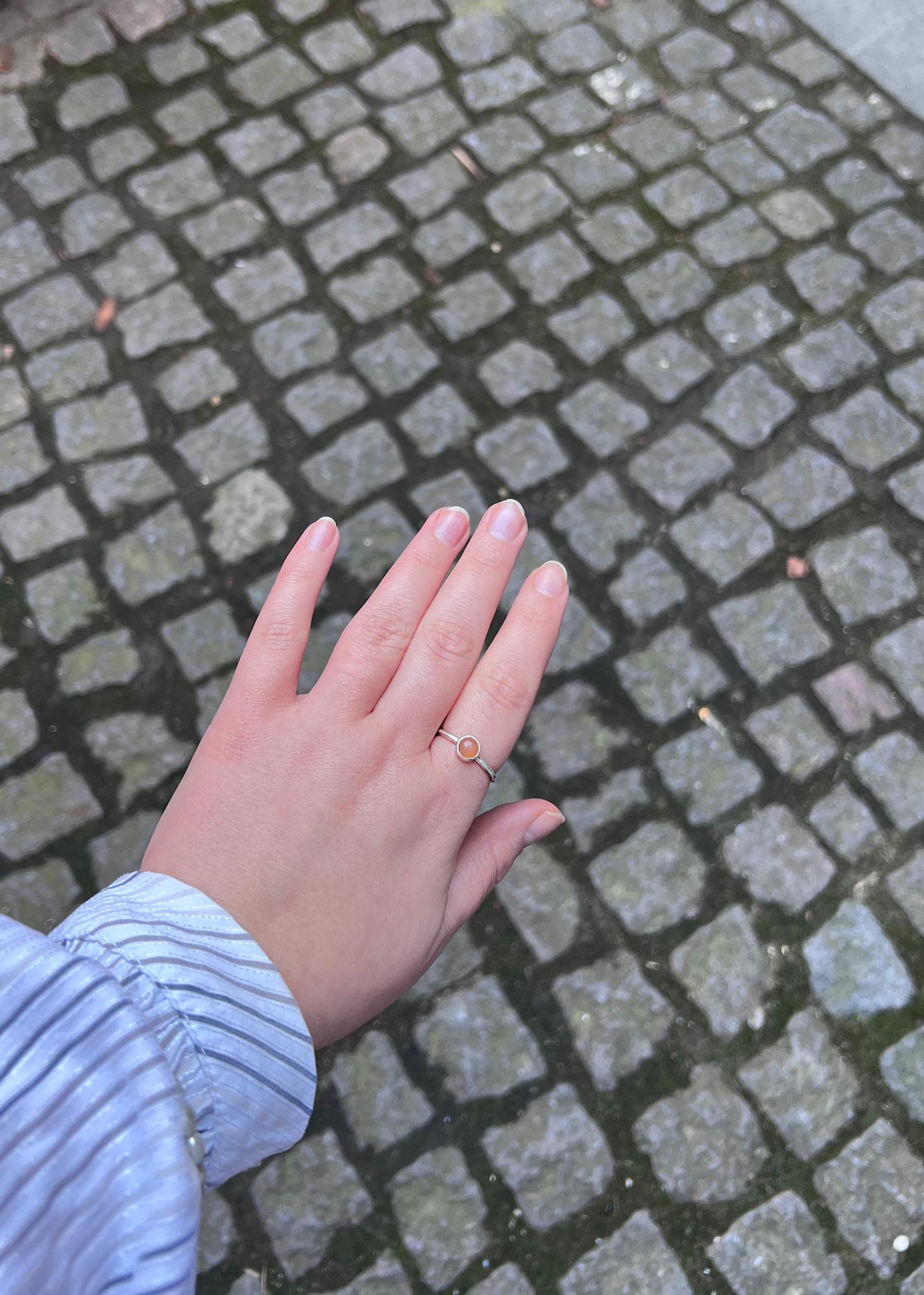 Archive ring with Sand Moonstone - silver