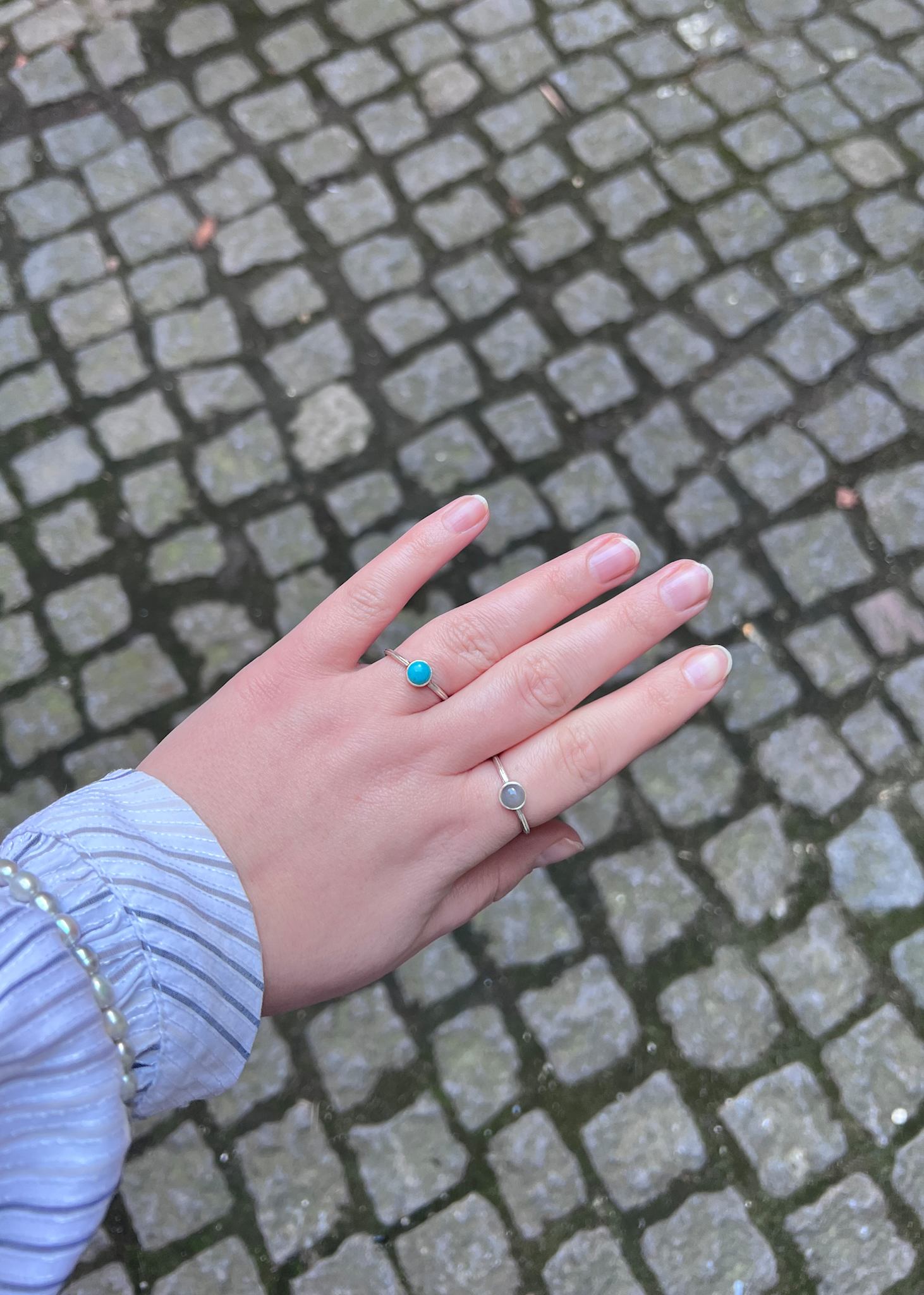 Archive ring with Grey Moonstone - silver