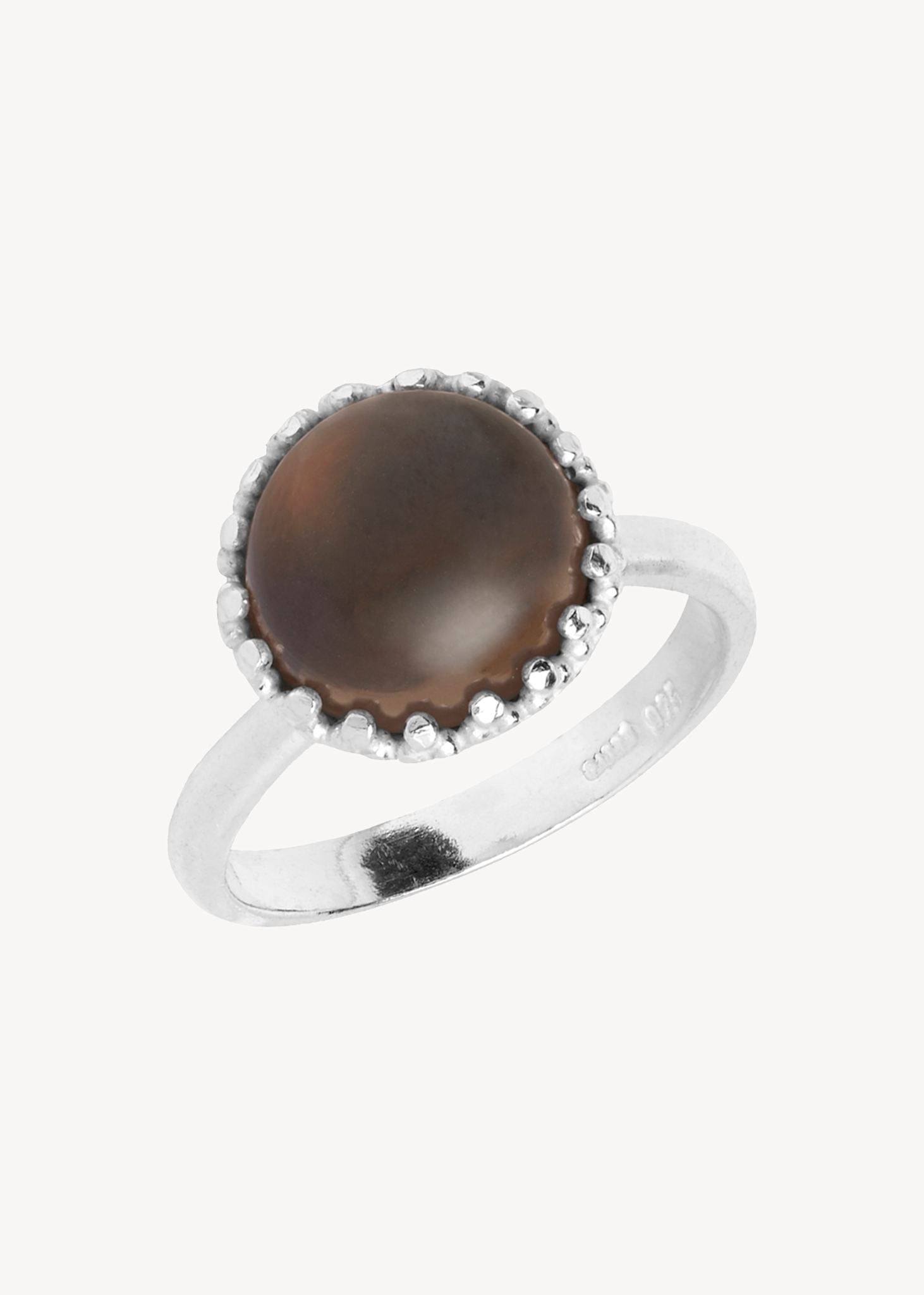 Aelia ring with Smokey Quartz - silver
