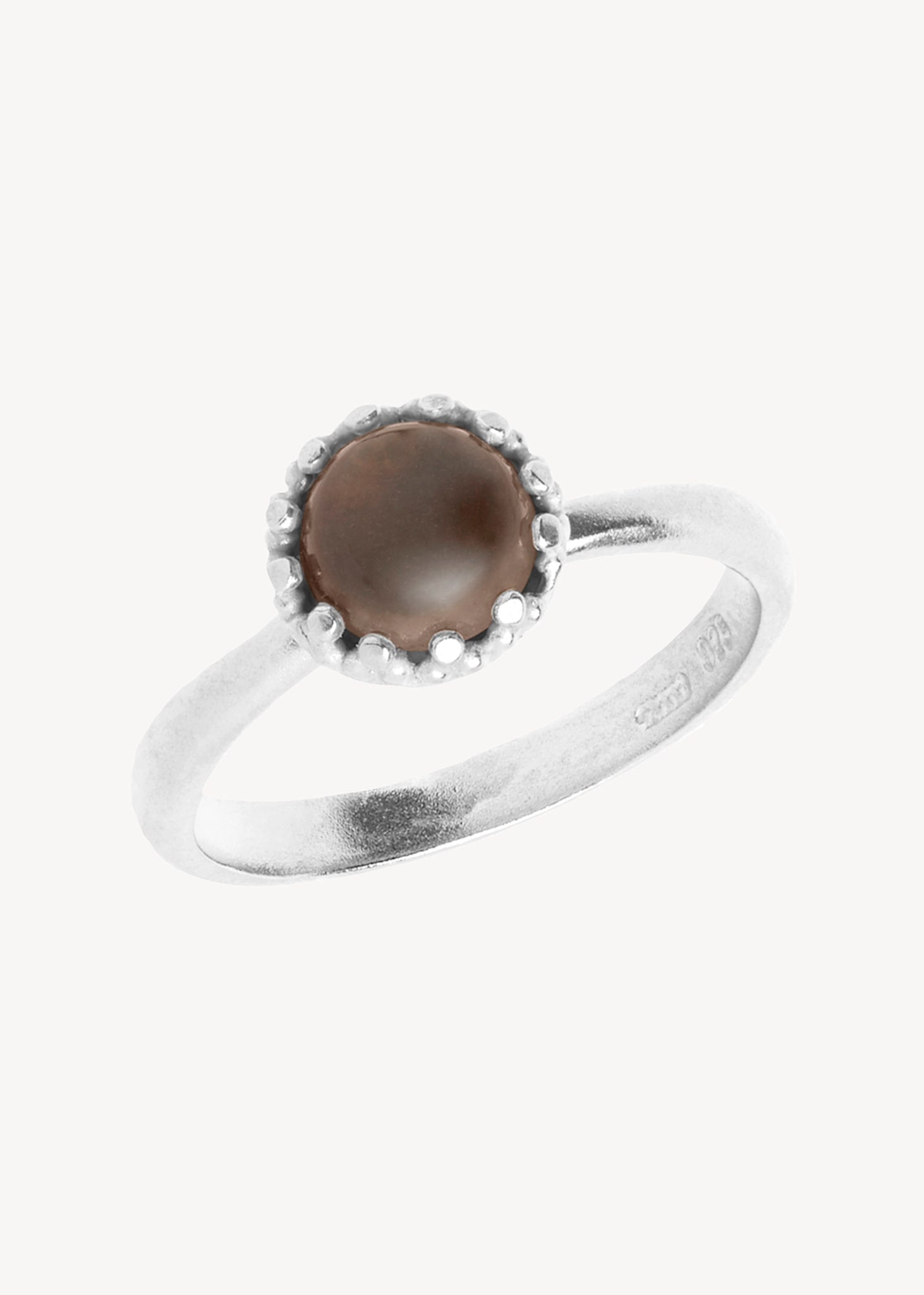 Zoë ring with Smokey Quartz - silver