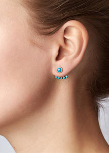 Linnea ear studs with Turquoise - oxidized silver