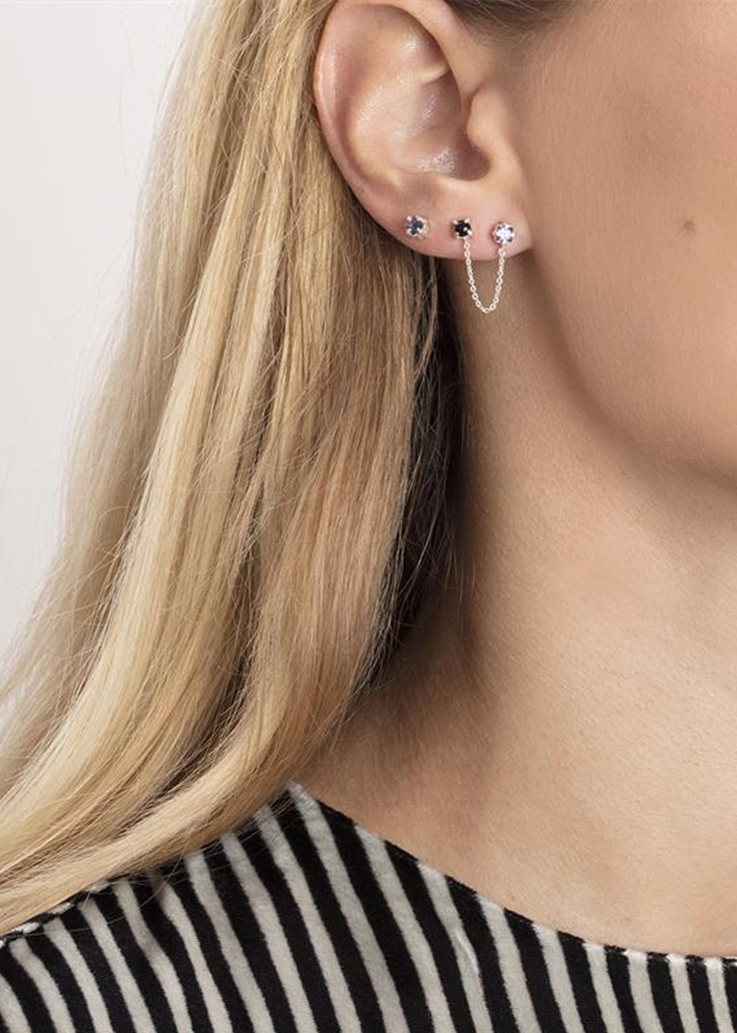 Nina ear stud with Iolite - silver