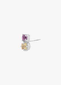 Joanne ear stud with Citrine and Amethyst - silver