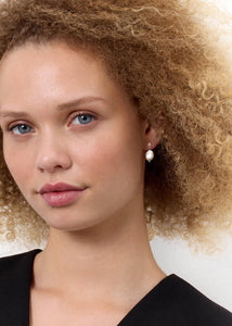 Lagoon ear studs with Pearl - silver