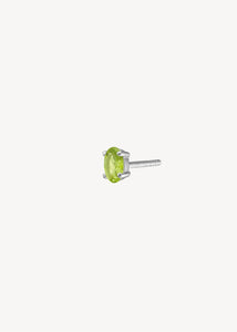 Esther ear stud with Peridot - silver