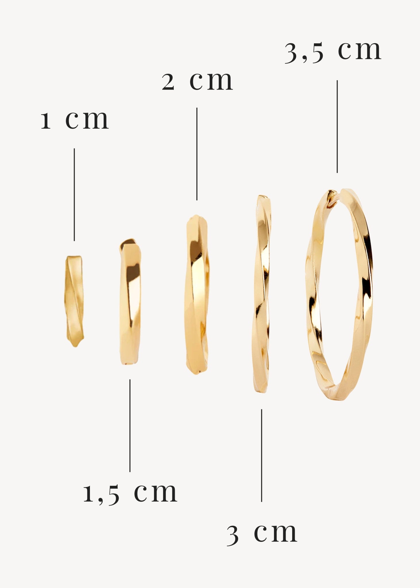 Twist hoop 3,5cm - gold plated