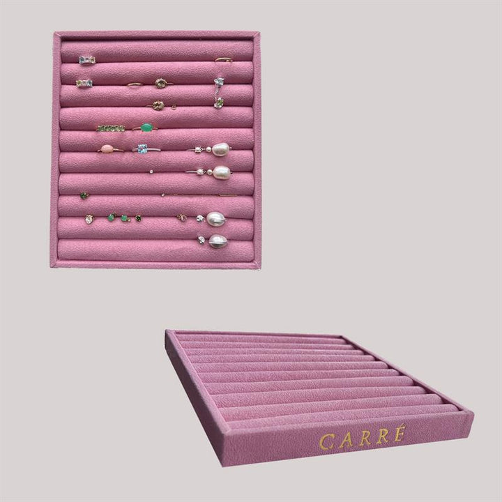 Jewellery Tray in pink velour