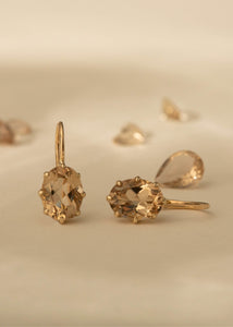 10-Karat Stella earrings with champagne Quartz