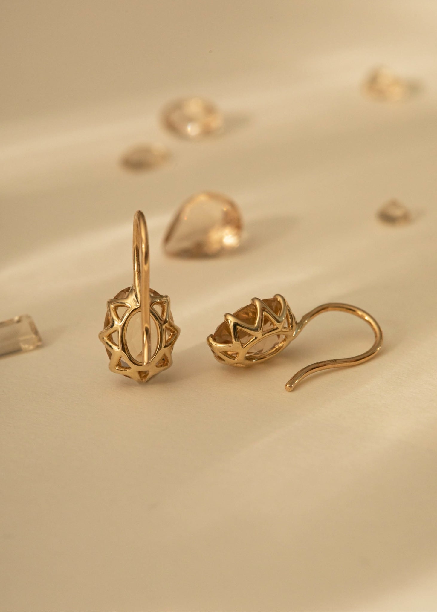 10-Karat Stella earrings with Champagne Quartz