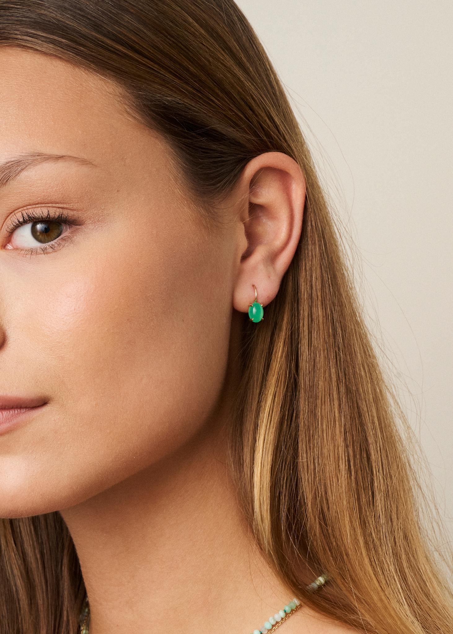 10-Karat Tournure Earrings with Chrysoprase