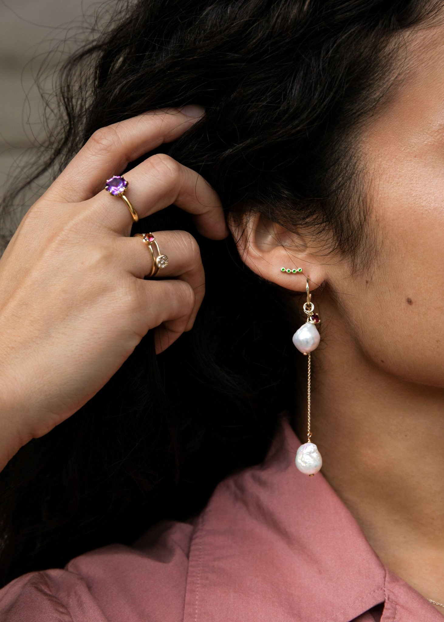 10-karat Adela charm with Baroque Pearl