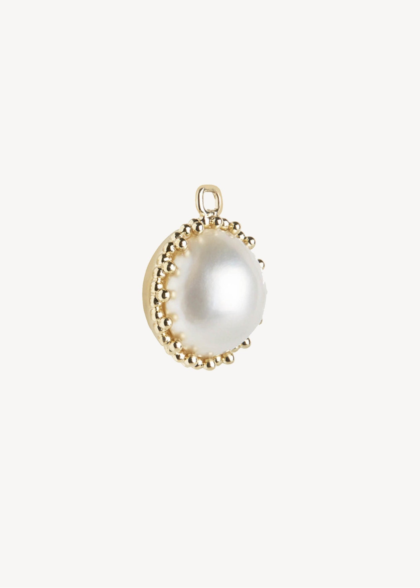 10-Karat Dome charm with White Mabe Pearl