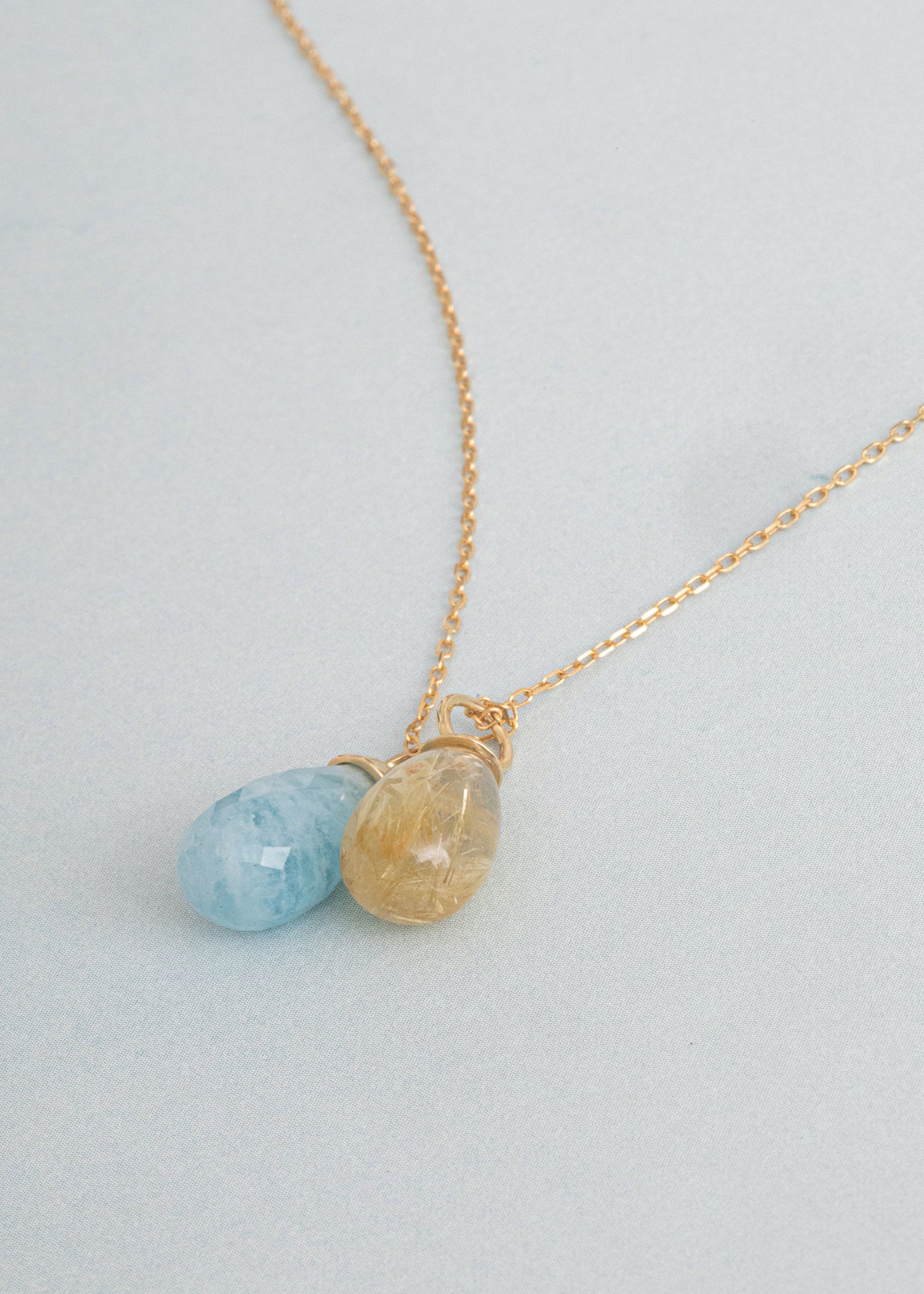 10-Karat Drop pendant with Golden Rutile Quartz