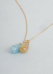 10-Karat Drop pendant with Golden Rutile Quartz