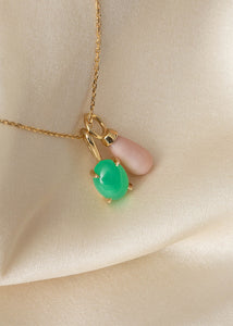 10-Karat Drop pendant with Pink Opal