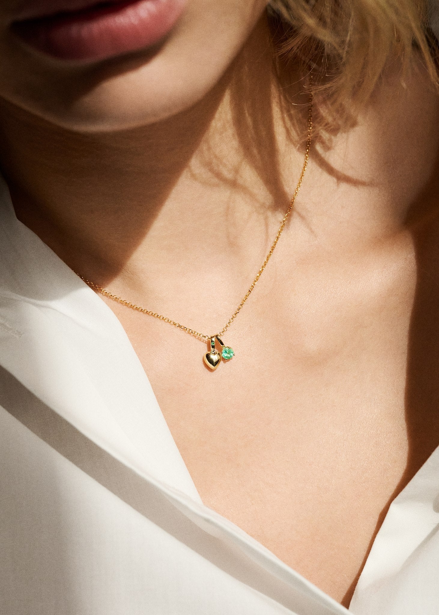 10-karat Heart pendant with Emerald - 6mm