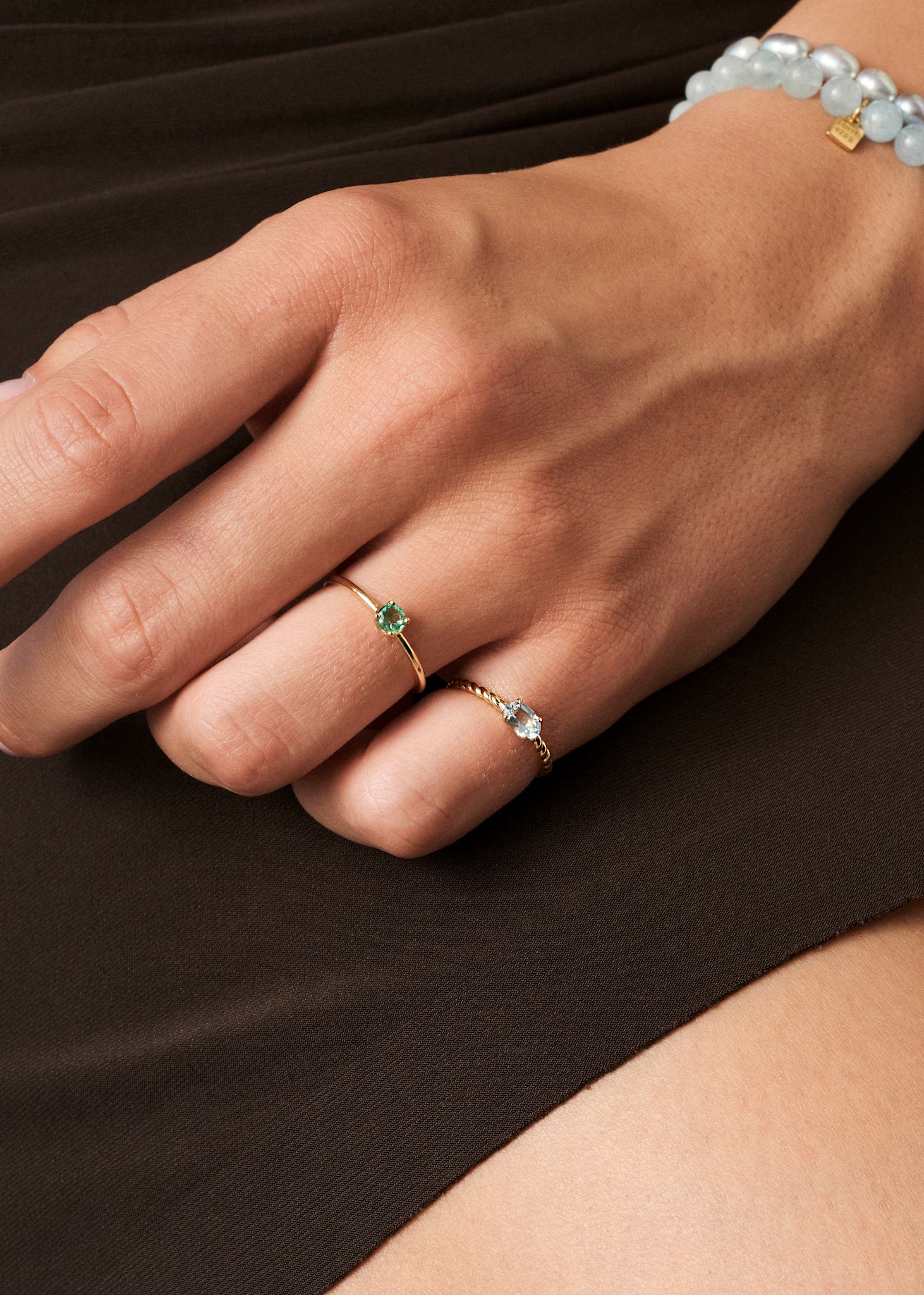 10-karat Tresser ring with Blue Topaz