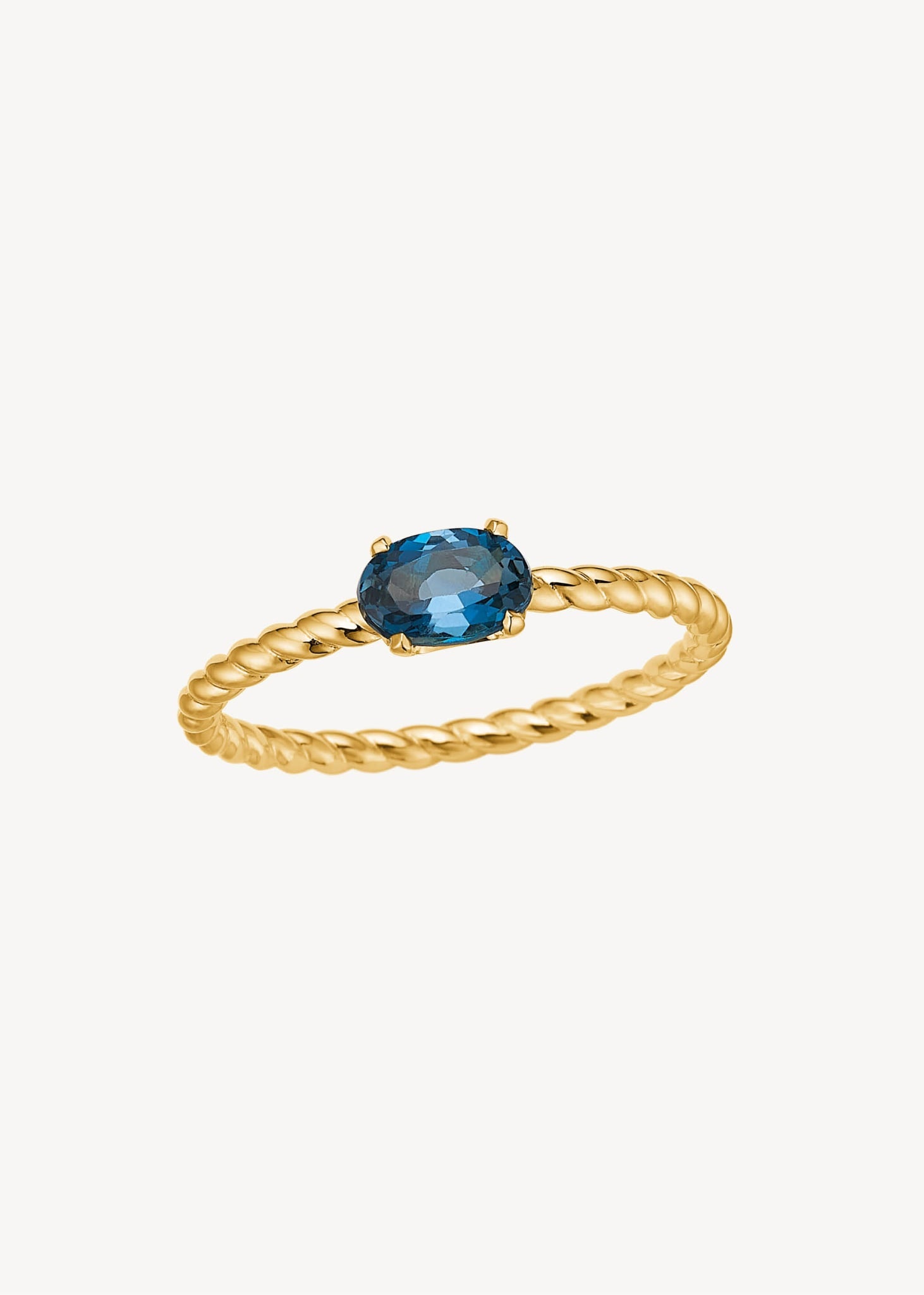 10-karat Tresser ring with London Blue Topaz