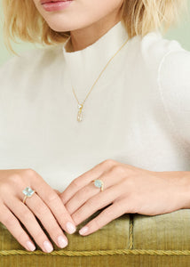 10-karat Bubble ring with Aquamarine - 10x8mm
