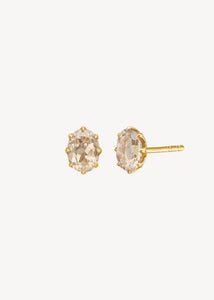 10-Karat Stella ear studs with Champagne Quartz